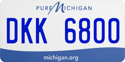 MI license plate DKK6800