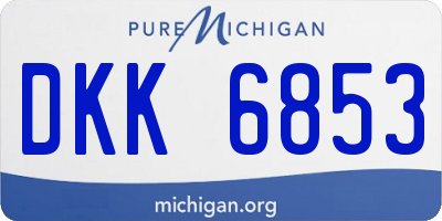 MI license plate DKK6853