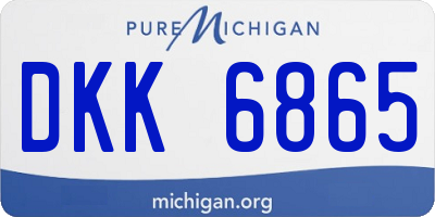 MI license plate DKK6865