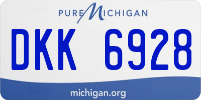 MI license plate DKK6928