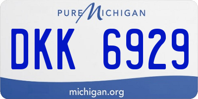 MI license plate DKK6929