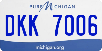 MI license plate DKK7006