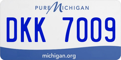 MI license plate DKK7009