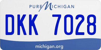 MI license plate DKK7028