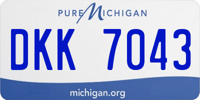 MI license plate DKK7043