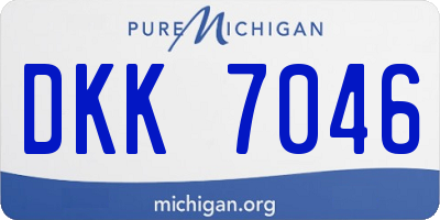 MI license plate DKK7046