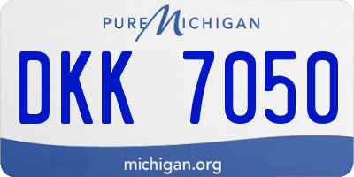 MI license plate DKK7050
