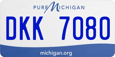 MI license plate DKK7080