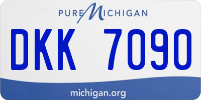 MI license plate DKK7090