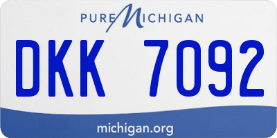 MI license plate DKK7092