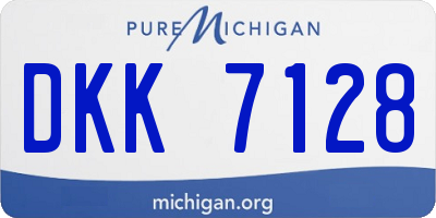 MI license plate DKK7128