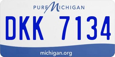 MI license plate DKK7134