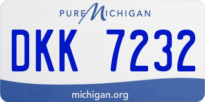 MI license plate DKK7232