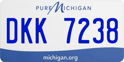 MI license plate DKK7238