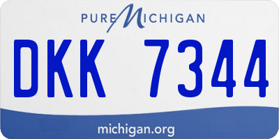 MI license plate DKK7344