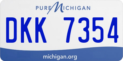MI license plate DKK7354