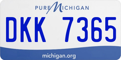 MI license plate DKK7365