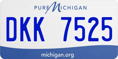MI license plate DKK7525
