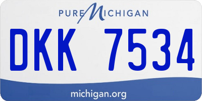 MI license plate DKK7534
