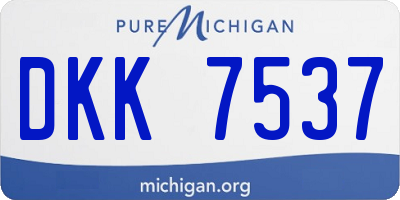 MI license plate DKK7537