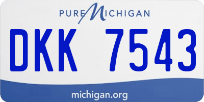 MI license plate DKK7543