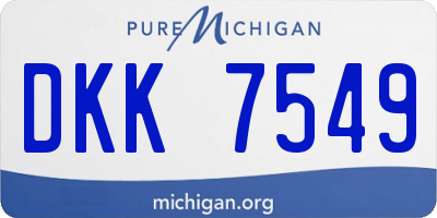 MI license plate DKK7549
