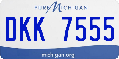 MI license plate DKK7555