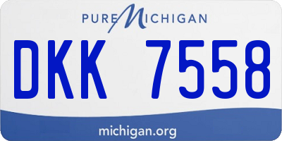 MI license plate DKK7558