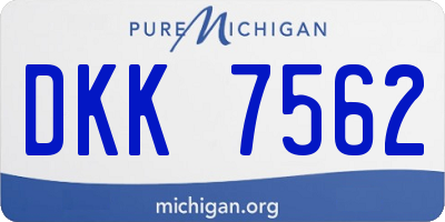 MI license plate DKK7562