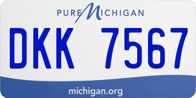 MI license plate DKK7567