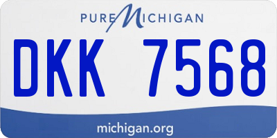 MI license plate DKK7568