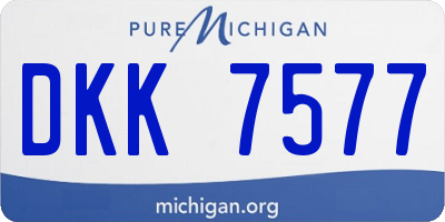 MI license plate DKK7577