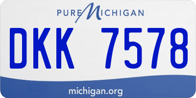 MI license plate DKK7578