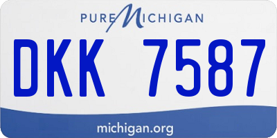 MI license plate DKK7587