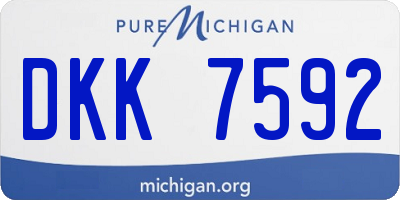 MI license plate DKK7592