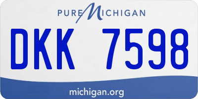 MI license plate DKK7598