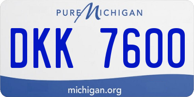 MI license plate DKK7600