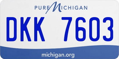 MI license plate DKK7603
