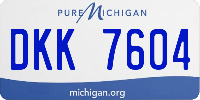 MI license plate DKK7604