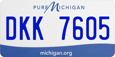 MI license plate DKK7605