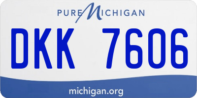 MI license plate DKK7606