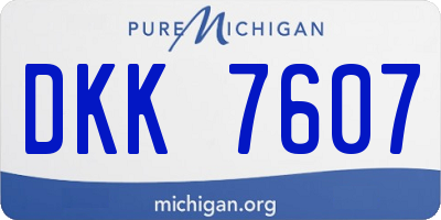 MI license plate DKK7607
