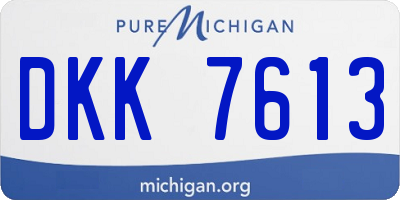 MI license plate DKK7613