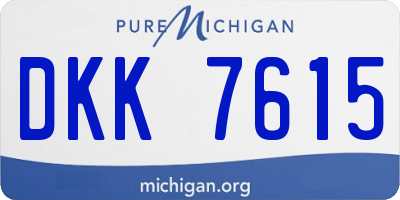MI license plate DKK7615