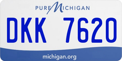 MI license plate DKK7620