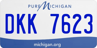 MI license plate DKK7623
