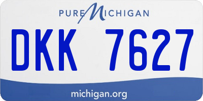 MI license plate DKK7627