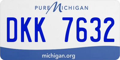 MI license plate DKK7632