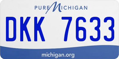 MI license plate DKK7633
