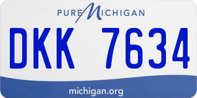 MI license plate DKK7634